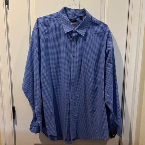 XXL Van Heusen Men's Blue Checkered Shirt - Picture 1 of 5